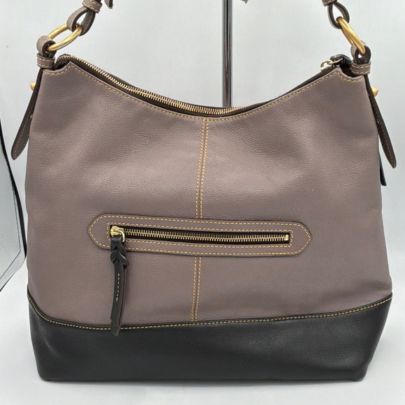 Dooney & Bourke Hobo Bag - Taupe and Black - Picture 2 of 6